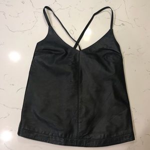 ASOS Genuine Leather Camisole in Black